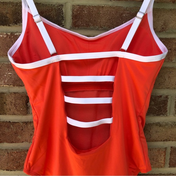 Hurley orange white logo One Piece Swimsuit NWT Women 1X - Picture 3 of 11